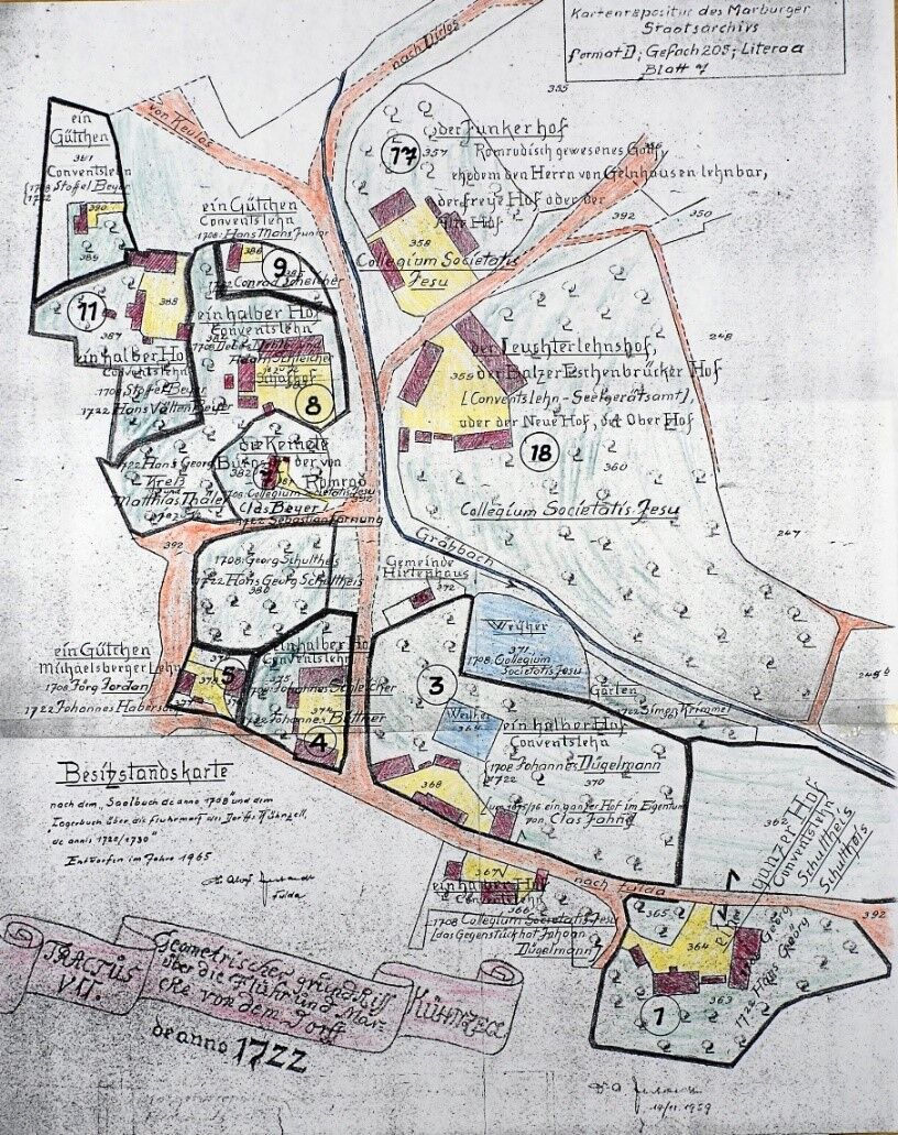 Die Lage der Höfe in 1722