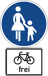 Gehweg mit Radverkehr frei