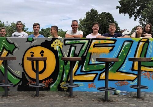 Graffiti-workshop Gruppenfoto