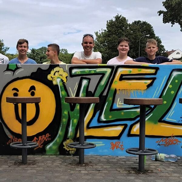 Graffiti-workshop Gruppenfoto