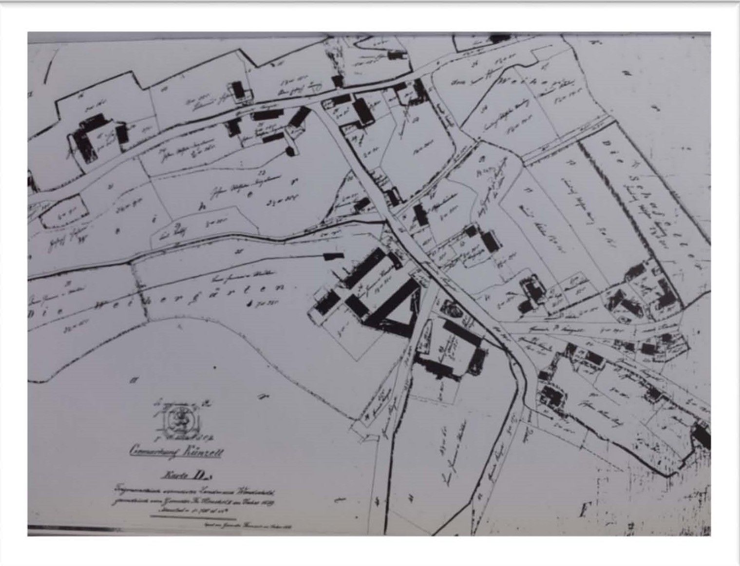 Karte von 1859. Lage der Höfe.