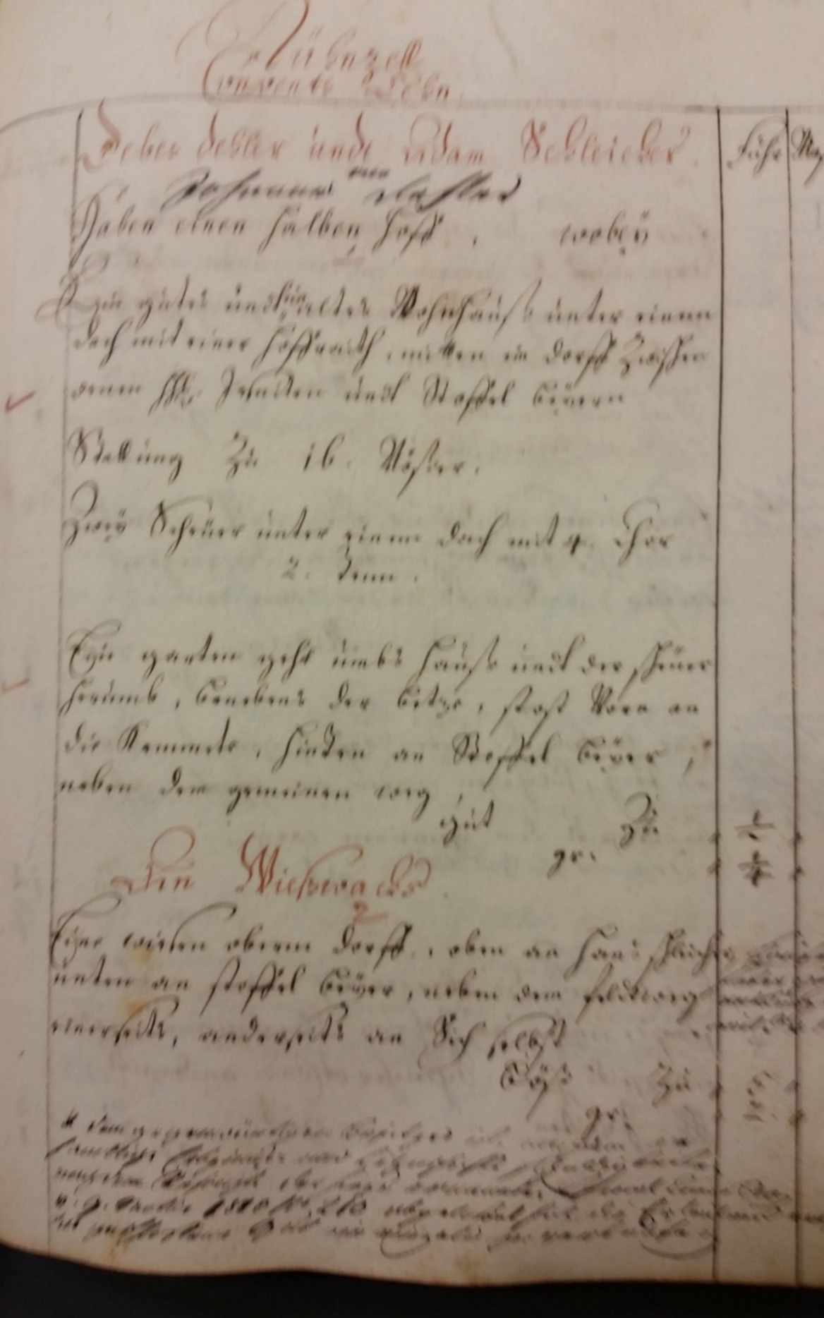 Kühnzell Conventslehn Urkunde aus dem Saalbuch von 1708