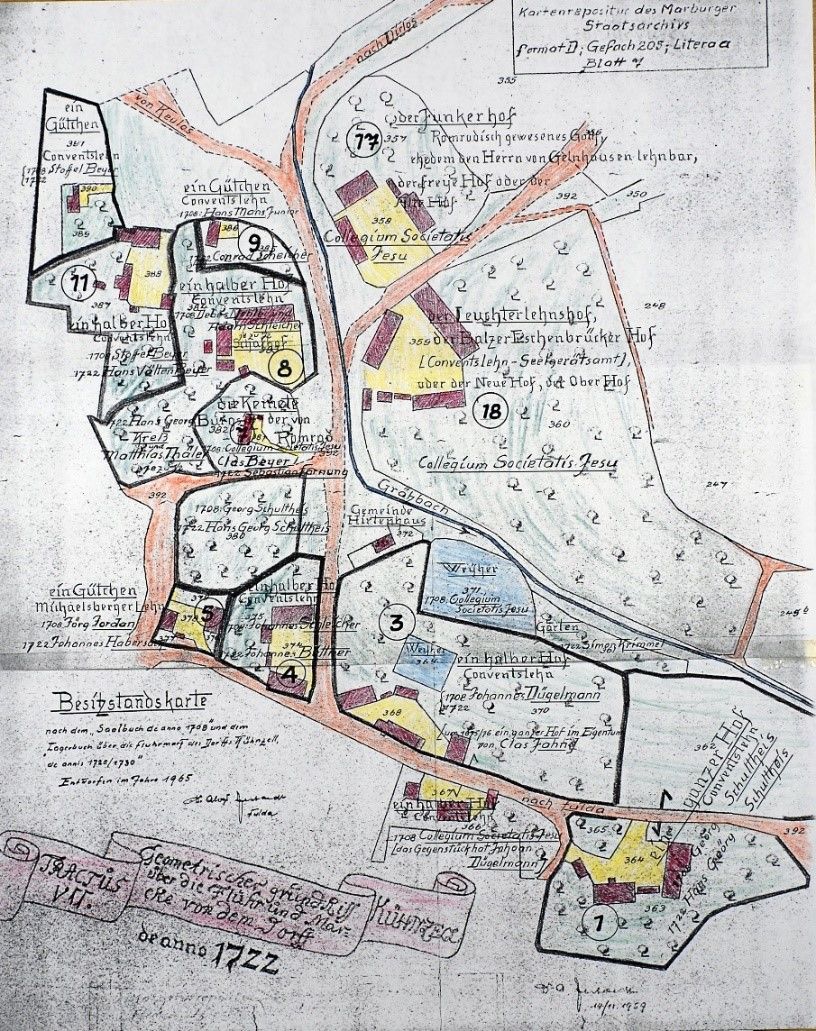 Lage der Höfe in 1722