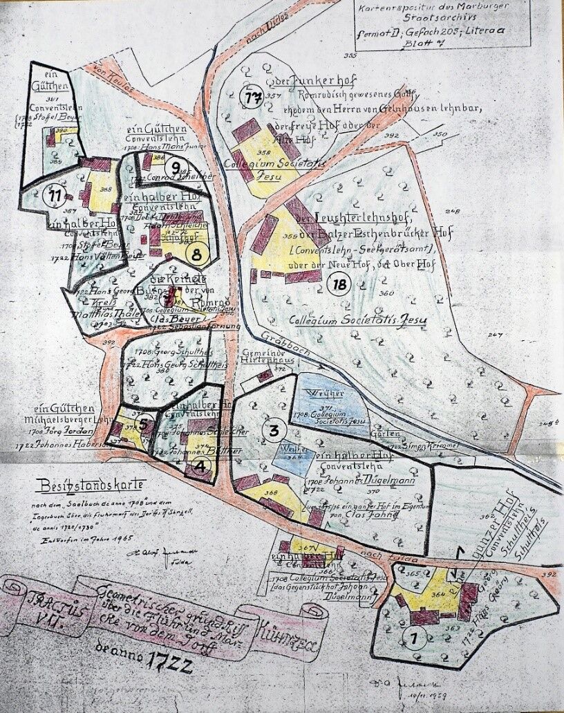 Lage der Höfe in 1722