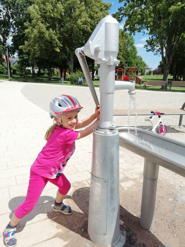 Spaß am Wasserspielplatz