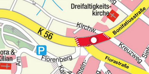 Straßensperrung Bonifatiusstraße_vierter Abschnitt