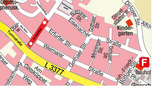 Straßensperrung Hahlfeld