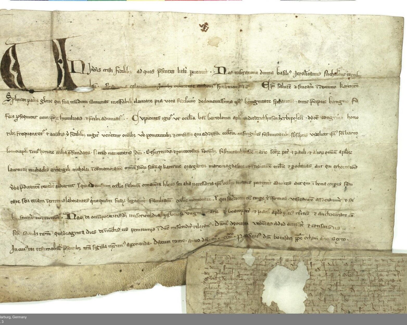 Urkunde aus dem Jahr 1300